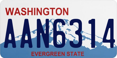 WA license plate AAN6314