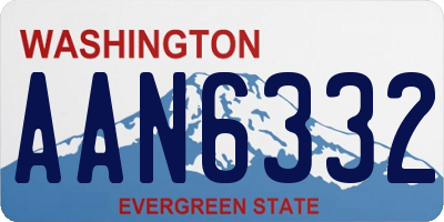 WA license plate AAN6332