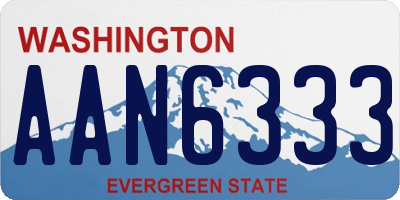 WA license plate AAN6333