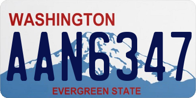 WA license plate AAN6347