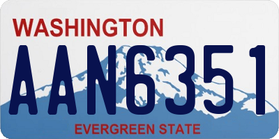WA license plate AAN6351