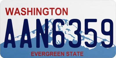 WA license plate AAN6359