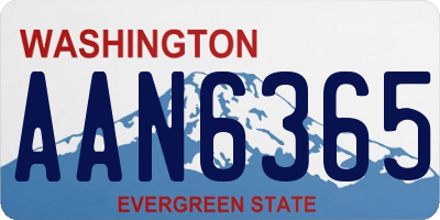 WA license plate AAN6365