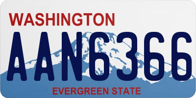 WA license plate AAN6366