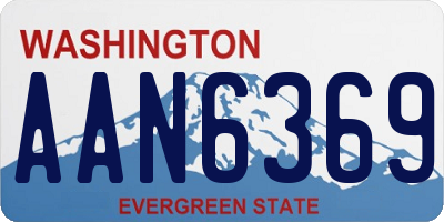 WA license plate AAN6369