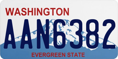 WA license plate AAN6382