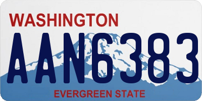 WA license plate AAN6383