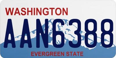 WA license plate AAN6388