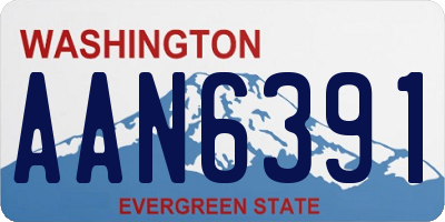 WA license plate AAN6391