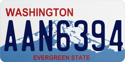 WA license plate AAN6394