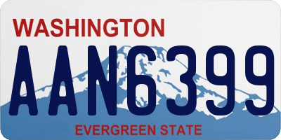 WA license plate AAN6399