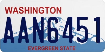 WA license plate AAN6451