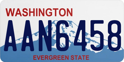 WA license plate AAN6458