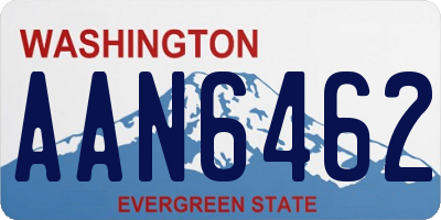 WA license plate AAN6462
