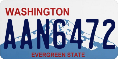 WA license plate AAN6472