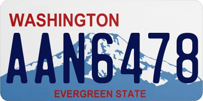 WA license plate AAN6478