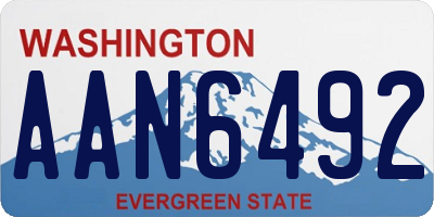 WA license plate AAN6492
