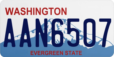 WA license plate AAN6507
