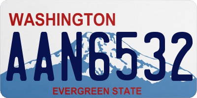 WA license plate AAN6532