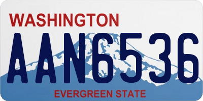 WA license plate AAN6536
