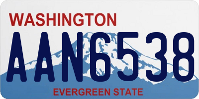 WA license plate AAN6538