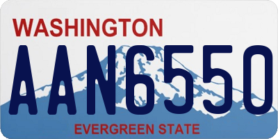 WA license plate AAN6550