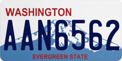 WA license plate AAN6562