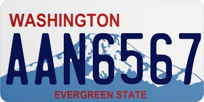 WA license plate AAN6567