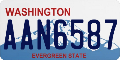 WA license plate AAN6587