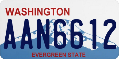 WA license plate AAN6612