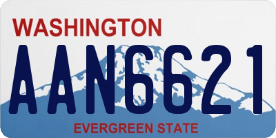WA license plate AAN6621