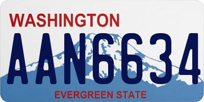WA license plate AAN6634