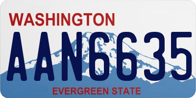 WA license plate AAN6635
