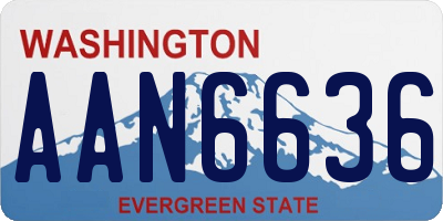 WA license plate AAN6636