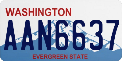 WA license plate AAN6637