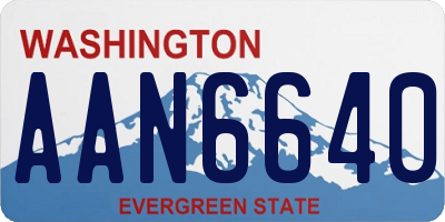 WA license plate AAN6640