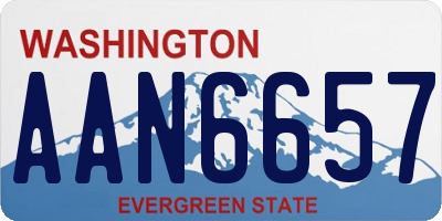 WA license plate AAN6657