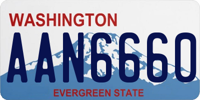 WA license plate AAN6660