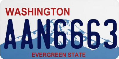 WA license plate AAN6663