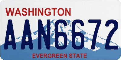 WA license plate AAN6672