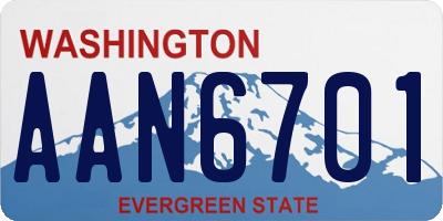 WA license plate AAN6701