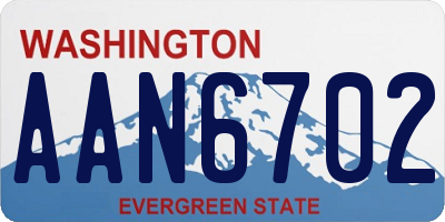 WA license plate AAN6702