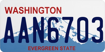 WA license plate AAN6703