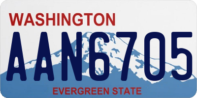 WA license plate AAN6705