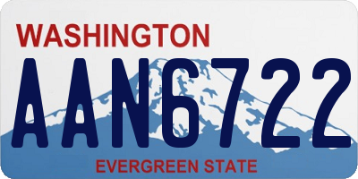 WA license plate AAN6722