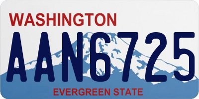 WA license plate AAN6725