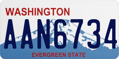 WA license plate AAN6734