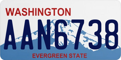 WA license plate AAN6738