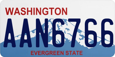 WA license plate AAN6766