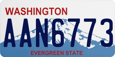 WA license plate AAN6773
